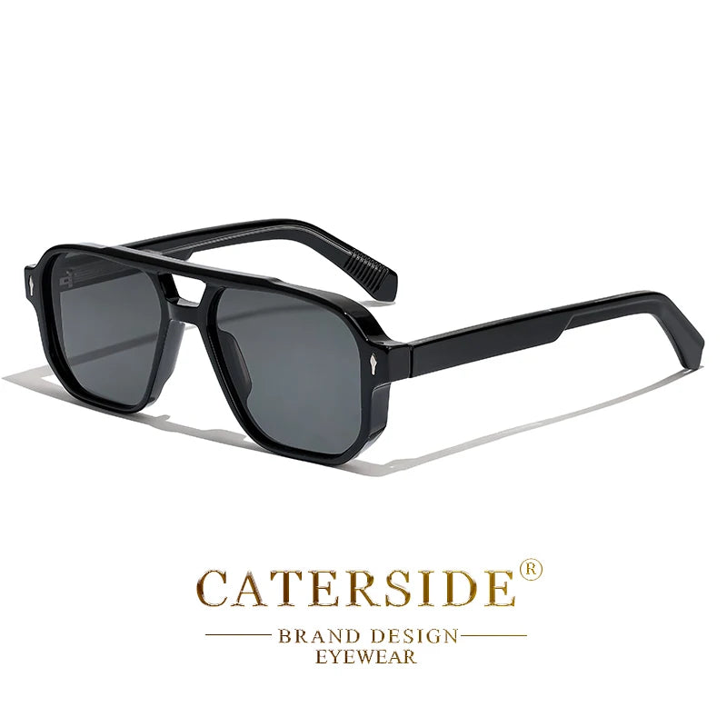 Gafas de Sol Retro Punk – Doble Puente Flat Top, Unisex