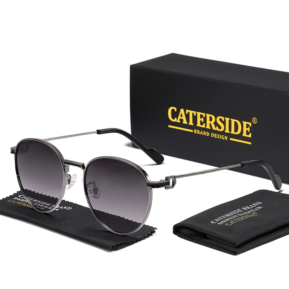 Gafas de Sol Redondas Polarizadas – Montura Metal Fina, Unisex