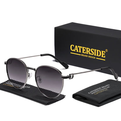 Gafas de Sol Redondas Polarizadas – Montura Metal Fina, Unisex