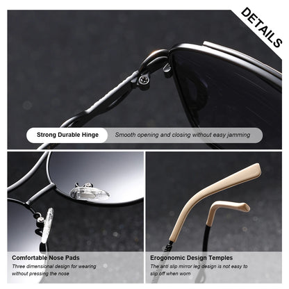 Gafas de Sol Oversized Polarizadas – Acero Bicolor, Caja Regalo, Mujer
