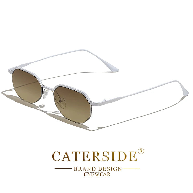 Gafas de Sol Poligonales Retro – Marco de Cobre, Unisex