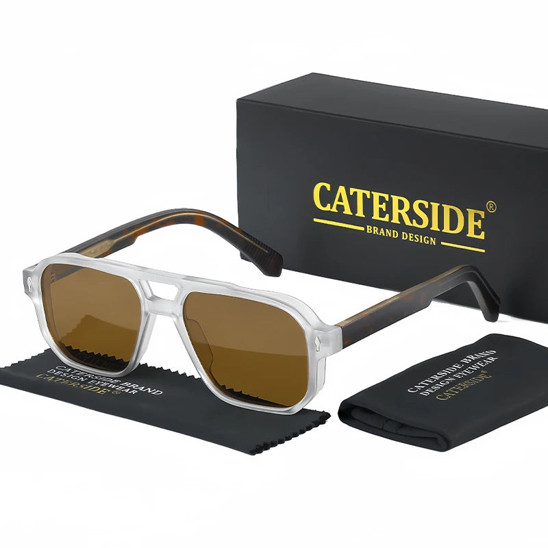 Gafas de Sol Retro Punk – Doble Puente Flat Top, Unisex