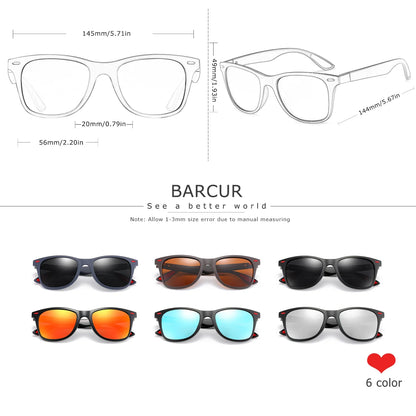 Gafas de Sol Wayfarer Deportivas Polarizadas – Antideslizante, 6 Colores, Unisex