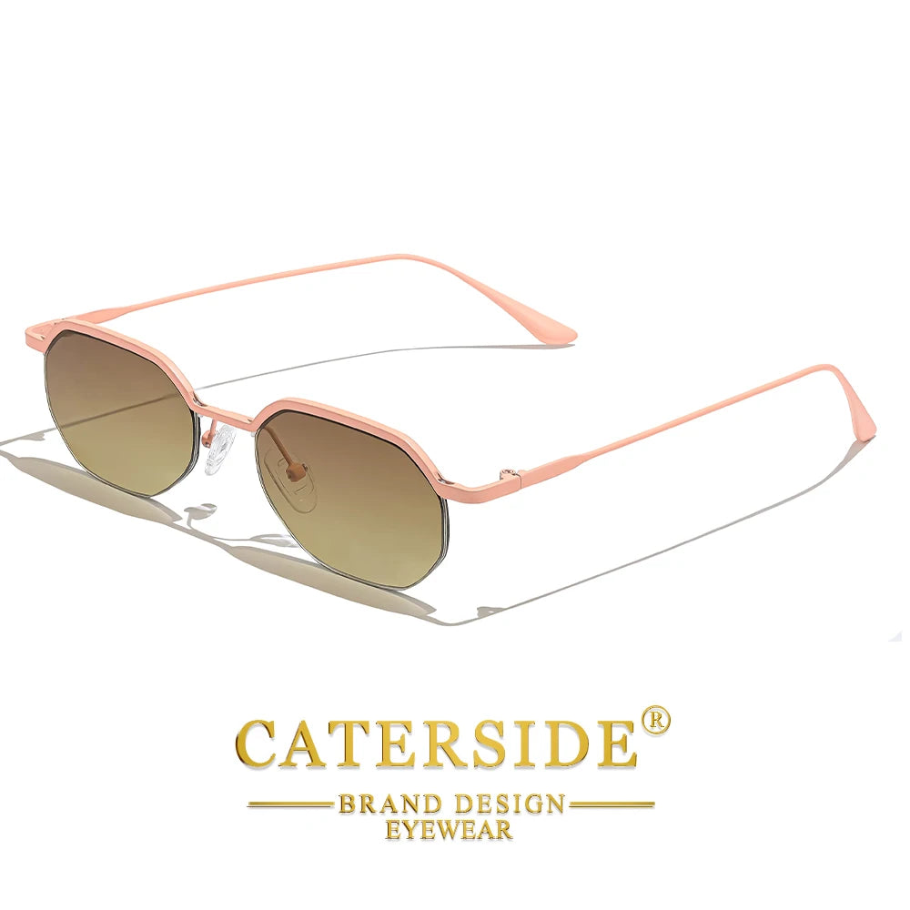 Gafas de Sol Poligonales Retro – Marco de Cobre, Unisex