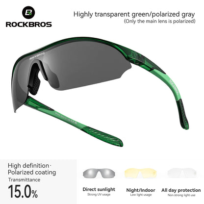 Gafas de Ciclismo Polarizadas TR90 – Antiviento, Ligeras, Unisex
