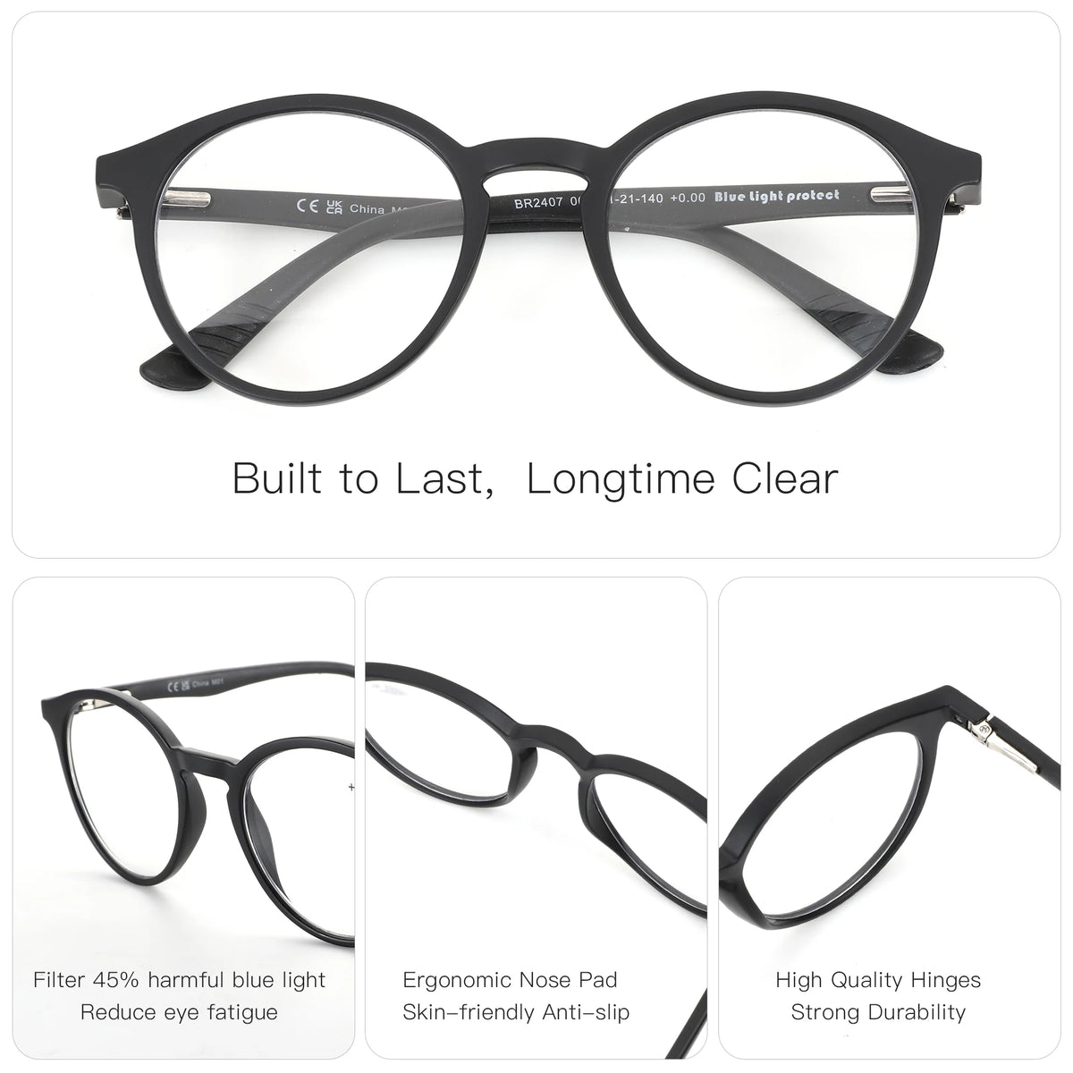Gafas Anti Luz Azul Redondas – Montura Ligera, Unisex
