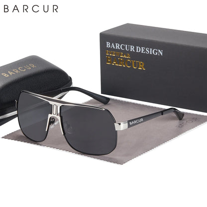 Gafas de Sol Oversized Cuadradas Polarizadas Degradé – Acero, Hombre