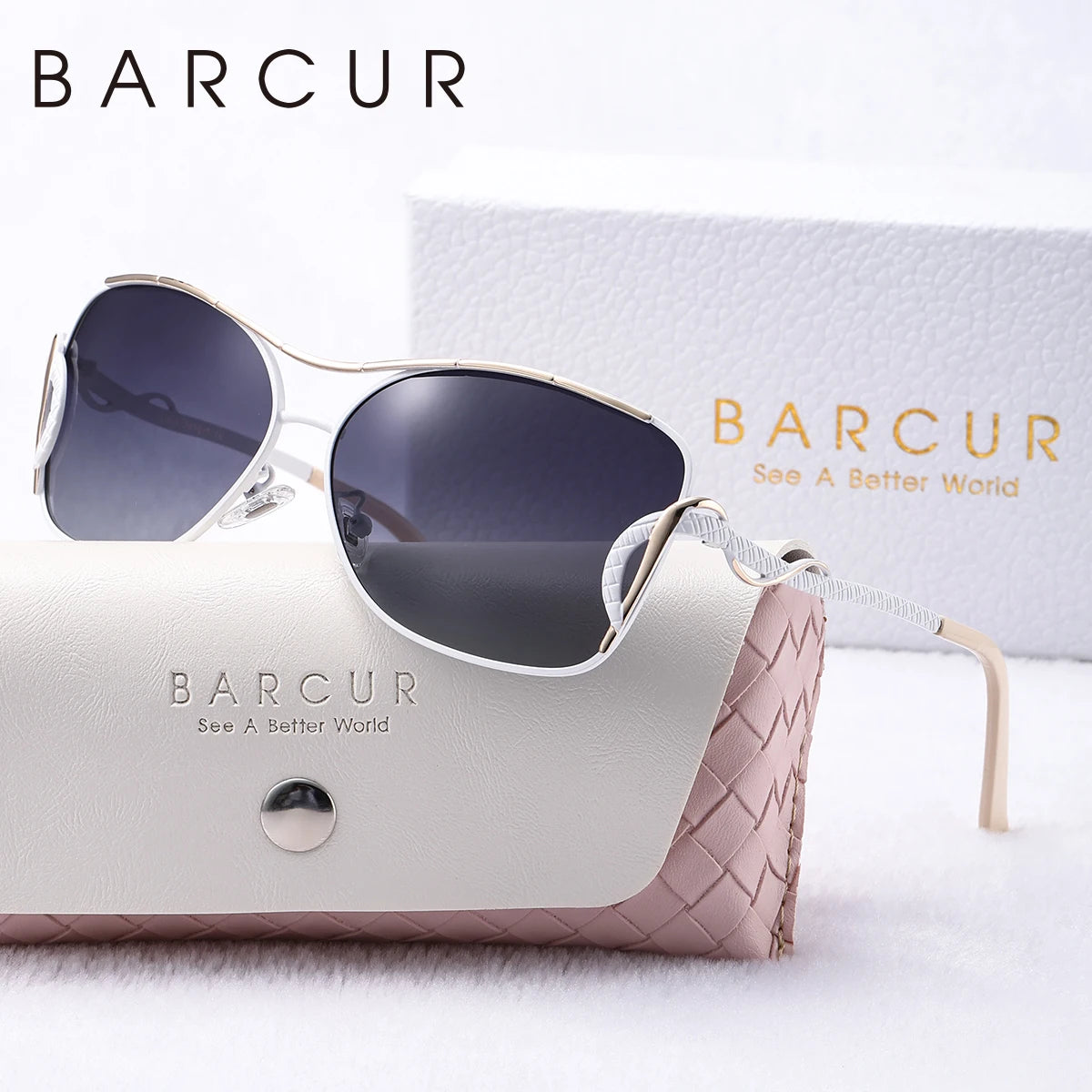 Gafas de Sol Oversized Polarizadas – Acero Bicolor, Caja Regalo, Mujer