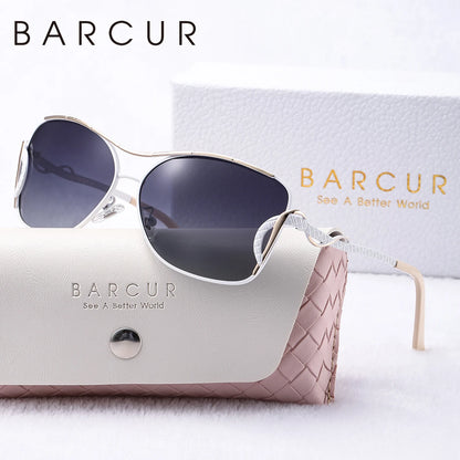 Gafas de Sol Oversized Polarizadas – Acero Bicolor, Caja Regalo, Mujer