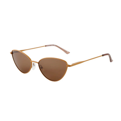 Gafas de Sol Ojo de Gato Polarizadas – Montura Metálica Fina Dorada, Mujer