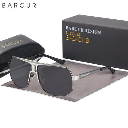 Gafas de Sol Oversized Cuadradas Polarizadas Degradé – Acero, Hombre
