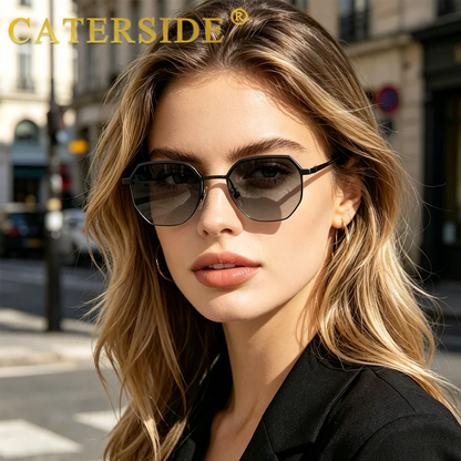 Gafas de Sol Poligonales Retro – Marco de Cobre, Unisex