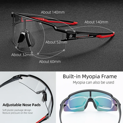 Gafas de Ciclismo Half Frame – Fotocromáticas o Polarizadas, 8 Colores, Unisex