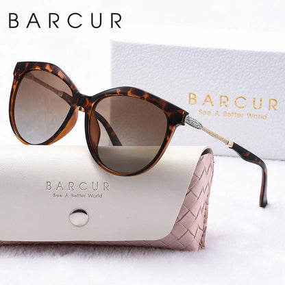 Gafas de Sol Ojo de Gato Oversized Polarizadas – Patillas con Cristales, Caja Regalo, Mujer
