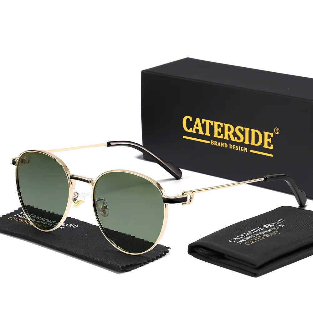 Gafas de Sol Redondas Polarizadas – Montura Metal Fina, Unisex