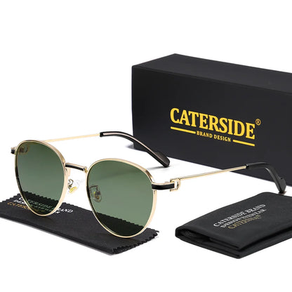 Gafas de Sol Redondas Polarizadas – Montura Metal Fina, Unisex