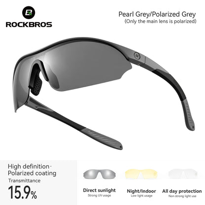 Gafas de Ciclismo Polarizadas TR90 – Antiviento, Ligeras, Unisex