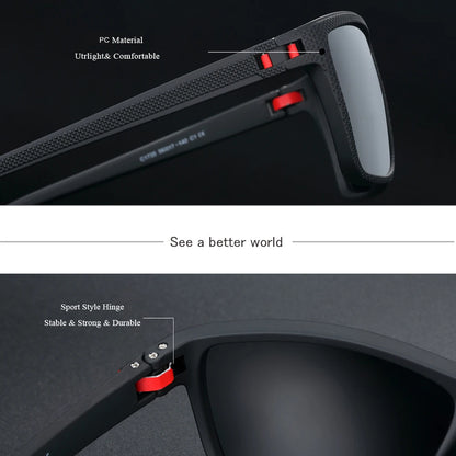 Gafas de Sol Rectangulares Polarizadas – PC Ligero, Hombre