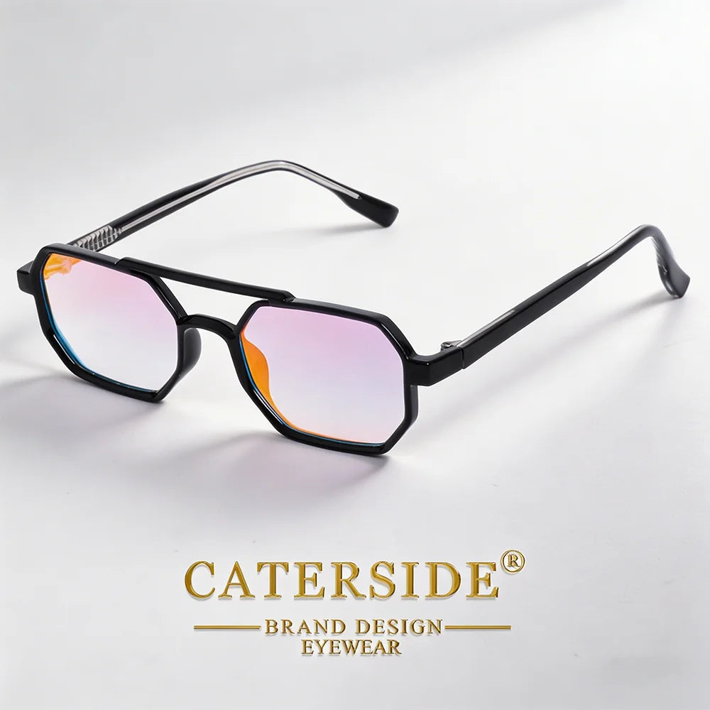 Gafas de Sol Cuadradas Retro – Doble Puente, Lente Degradé, Unisex