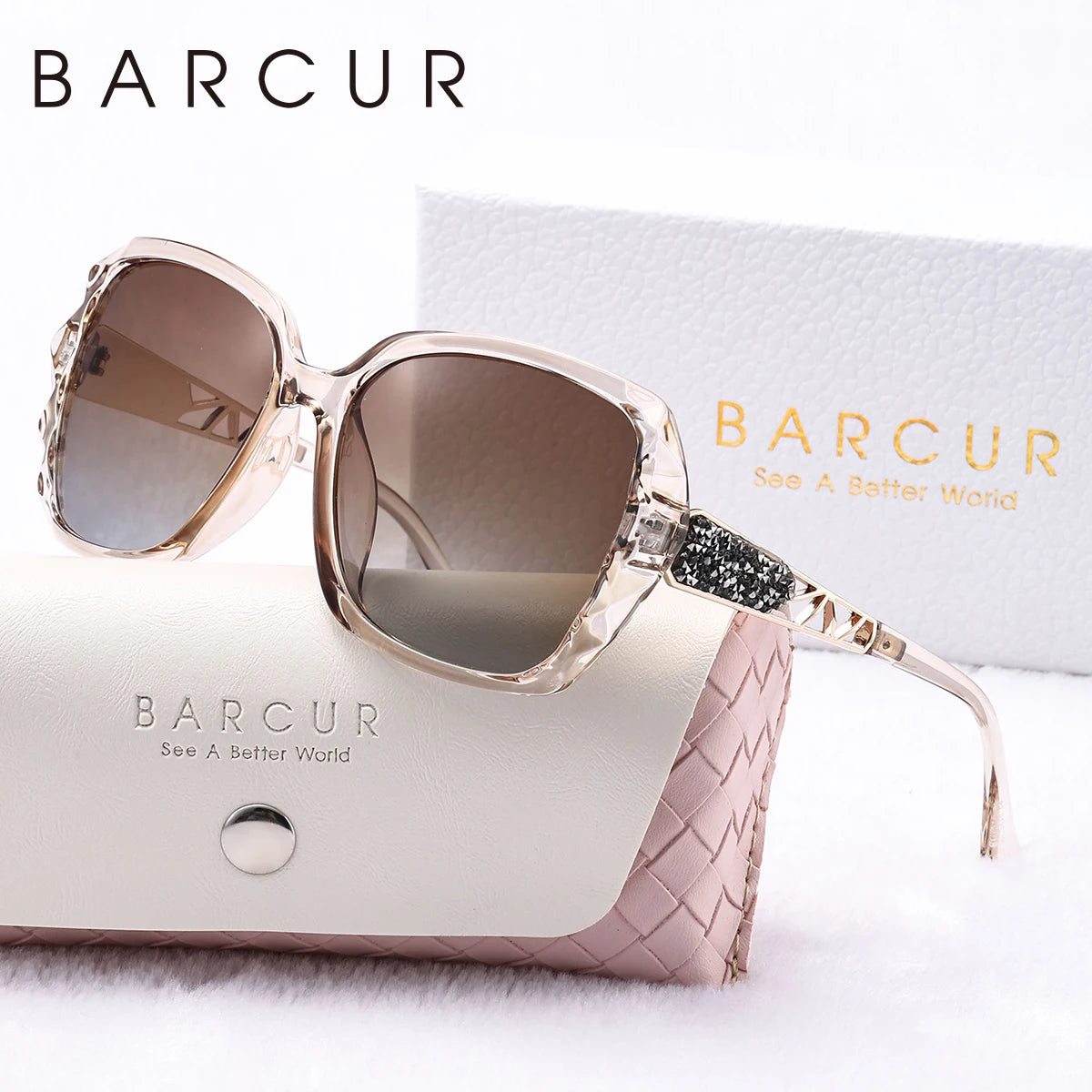 Gafas de Sol Butterfly Oversized Polarizadas – Patillas Doradas, Mujer