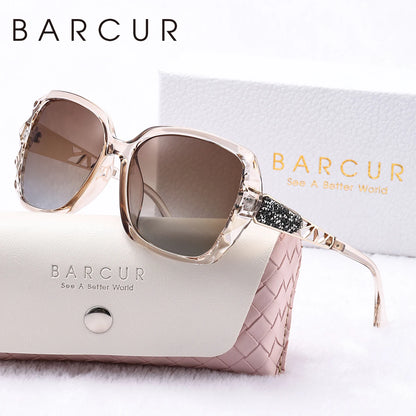 Gafas de Sol Butterfly Oversized Polarizadas – Patillas Doradas, Mujer