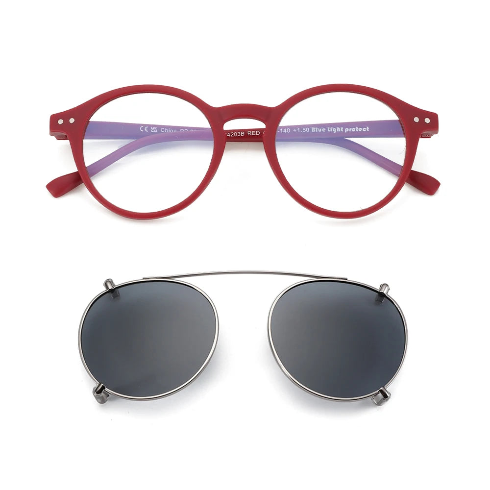 Gafas Anti Luz Azul con Clip-On Solar Polarizado – 2 en 1, Unisex