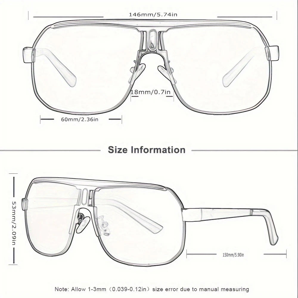 Gafas de Sol Oversized Cuadradas Polarizadas Degradé – Acero, Hombre