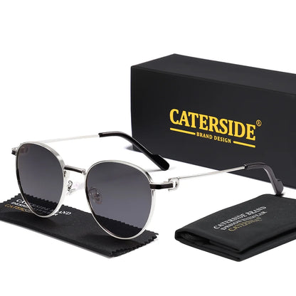 Gafas de Sol Redondas Polarizadas – Montura Metal Fina, Unisex