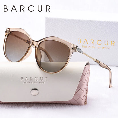 Gafas de Sol Ojo de Gato Oversized Polarizadas – Patillas con Cristales, Caja Regalo, Mujer