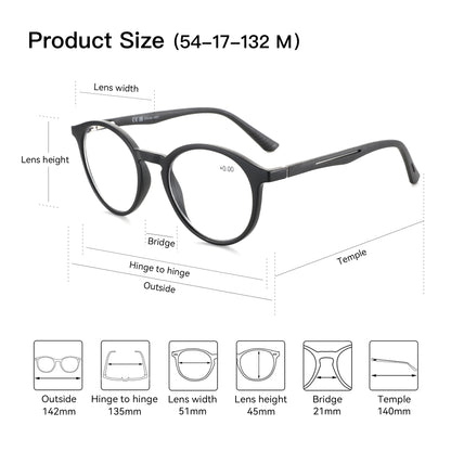 Gafas Anti Luz Azul Redondas – Montura Ligera, Unisex