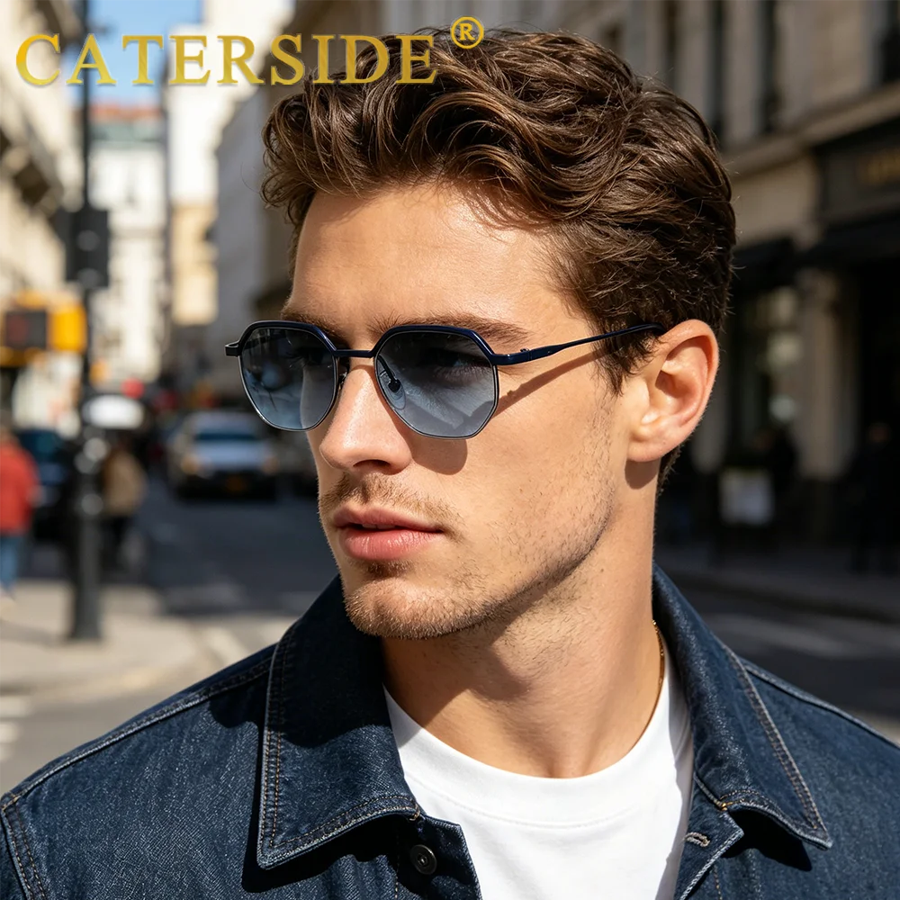 Gafas de Sol Poligonales Retro – Marco de Cobre, Unisex
