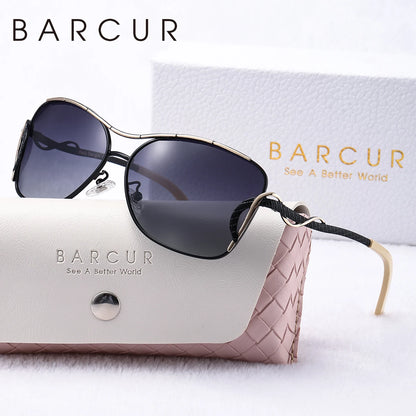 Gafas de Sol Oversized Polarizadas – Acero Bicolor, Caja Regalo, Mujer