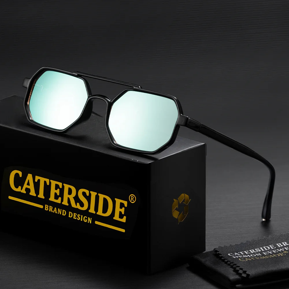 Gafas de Sol Cuadradas Retro – Doble Puente, Lente Degradé, Unisex