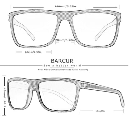 Gafas de Sol Rectangulares Polarizadas – PC Ligero, Hombre