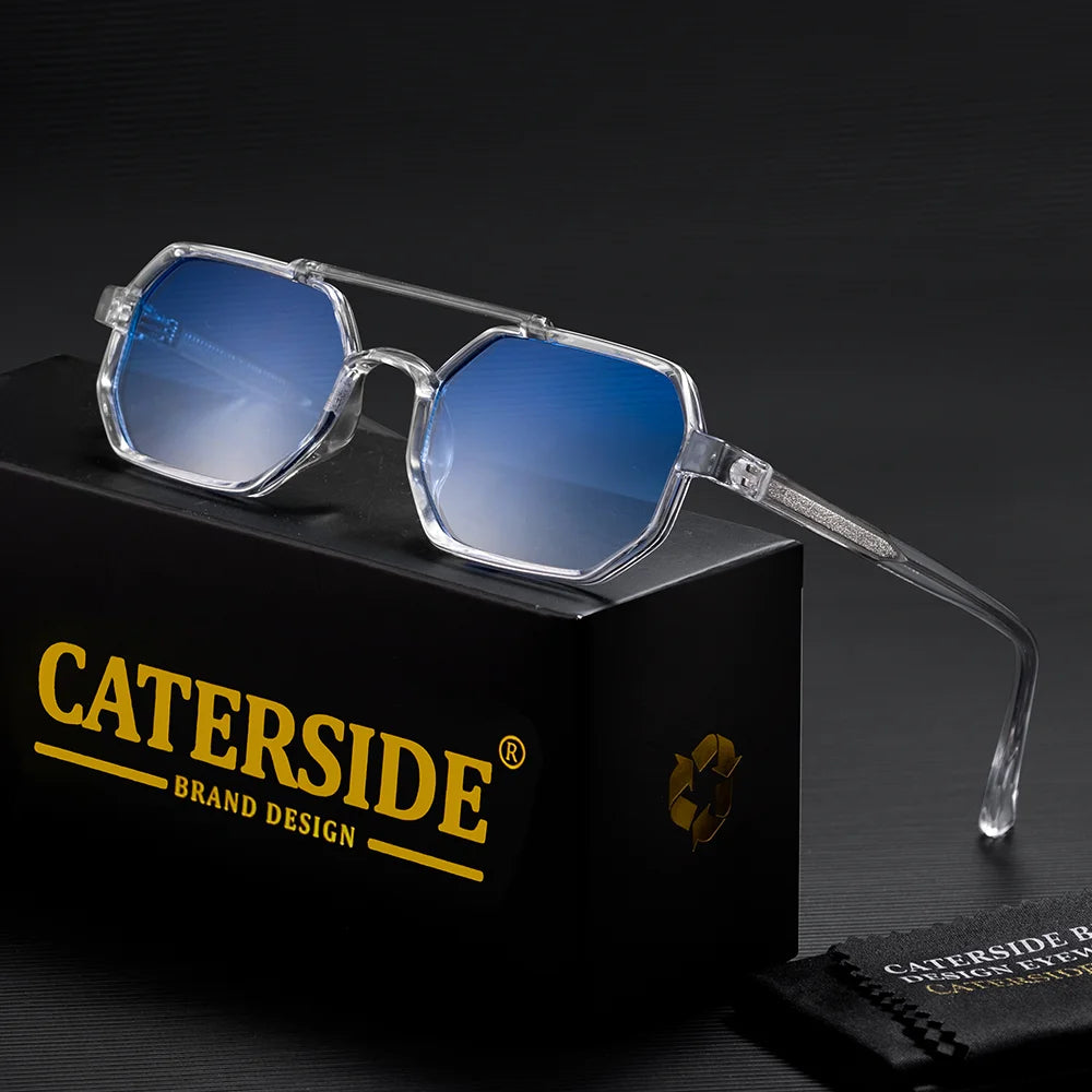 Gafas de Sol Cuadradas Retro – Doble Puente, Lente Degradé, Unisex