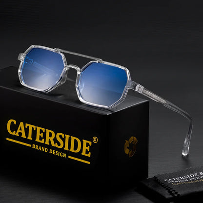Gafas de Sol Cuadradas Retro – Doble Puente, Lente Degradé, Unisex