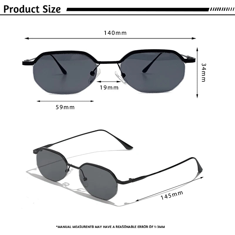 Gafas de Sol Poligonales Retro – Marco de Cobre, Unisex