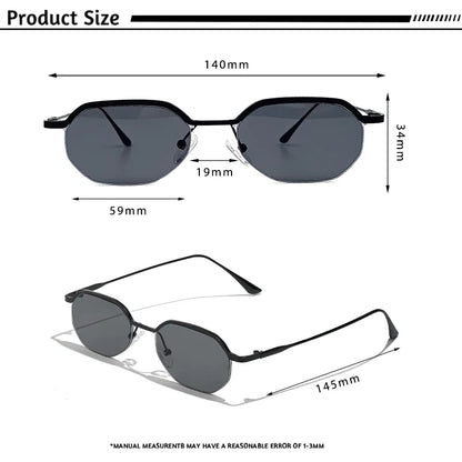 Gafas de Sol Poligonales Retro – Marco de Cobre, Unisex