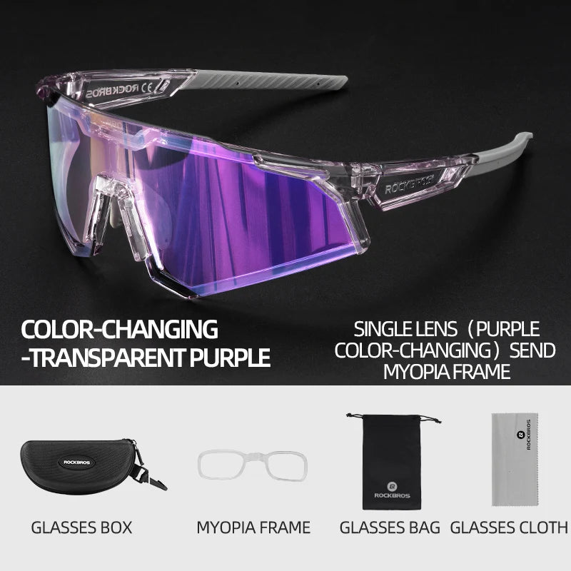 Gafas de Ciclismo Fotocromáticas Polarizadas – Compatible con Miopía, TR90, Unisex