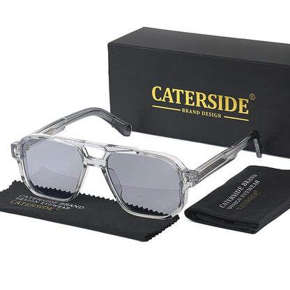 Gafas de Sol Retro Punk – Doble Puente Flat Top, Unisex