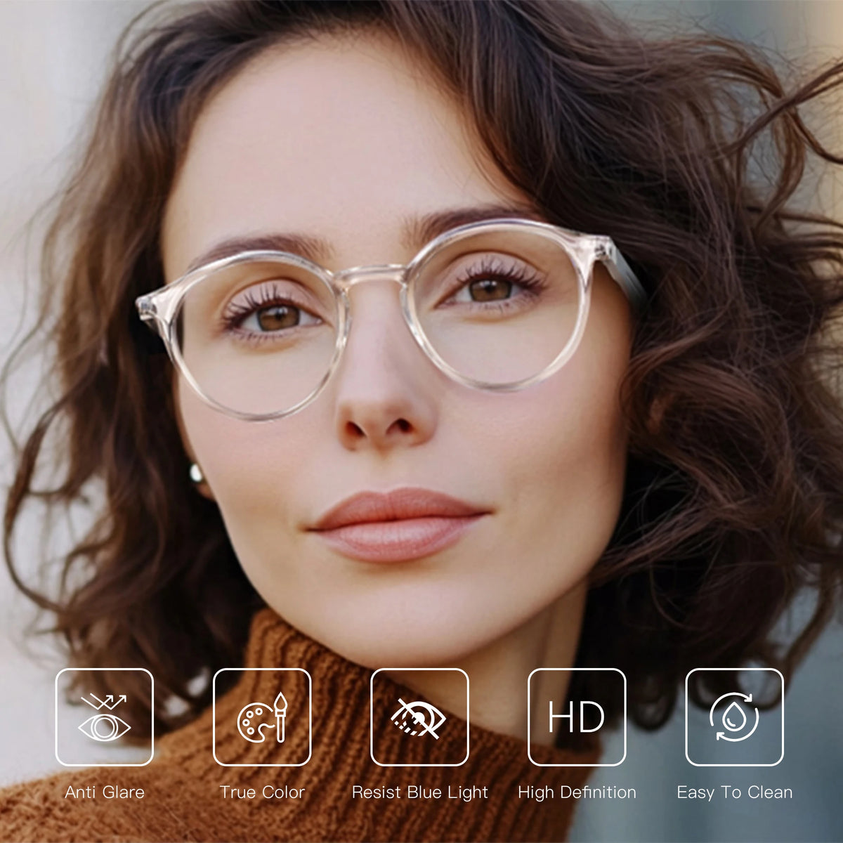 Gafas Anti Luz Azul Redondas – Montura Ligera, Unisex