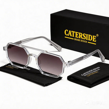 Gafas de Sol Cuadradas Retro – Doble Puente, Lente Degradé, Unisex