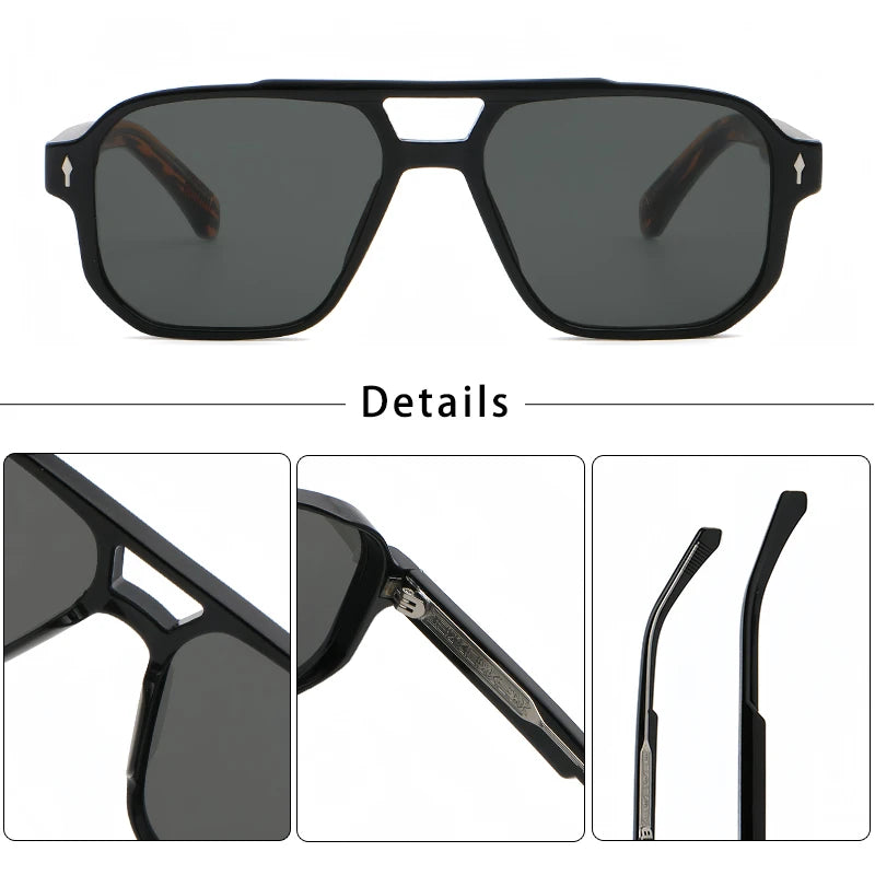 Gafas de Sol Retro Punk – Doble Puente Flat Top, Unisex