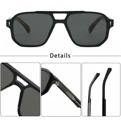 Gafas de Sol Retro Punk – Doble Puente Flat Top, Unisex