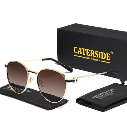 Gafas de Sol Redondas Polarizadas – Montura Metal Fina, Unisex
