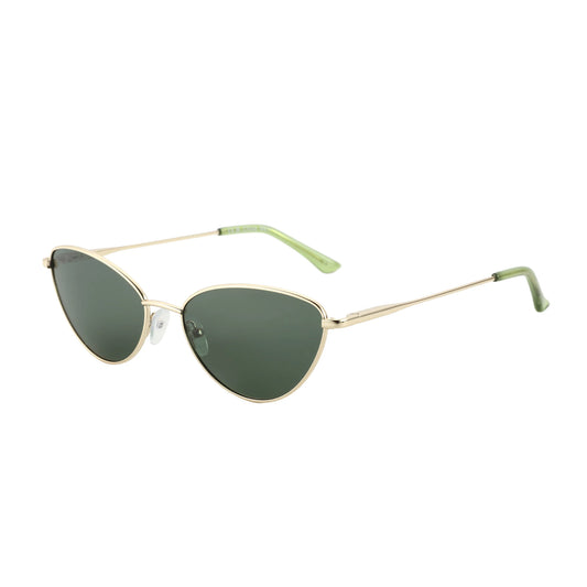 Gafas de Sol Ojo de Gato Polarizadas – Montura Metálica Fina Dorada, Mujer