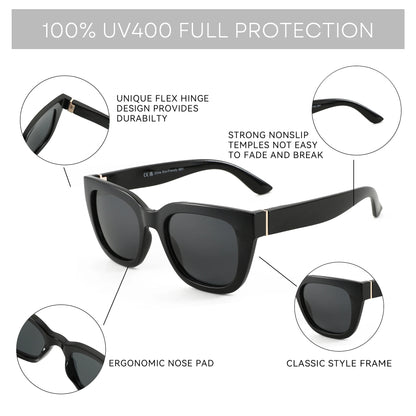 Gafas de Sol Mariposa Polarizadas – Montura Gruesa, Devolución Gratis, Mujer