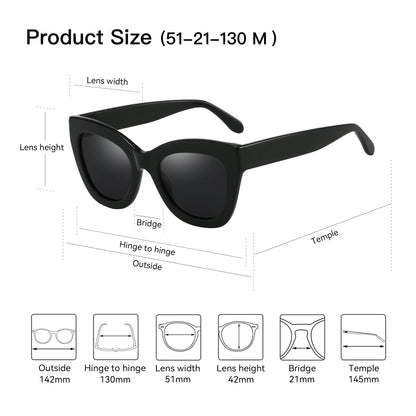 Gafas de Sol Ojo de Gato Chunky Polarizadas – Acetato Artesanal, Mujer