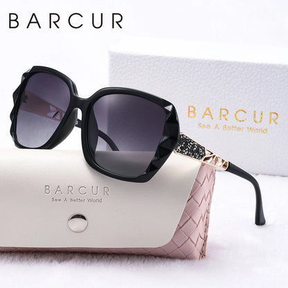 Gafas de Sol Butterfly Oversized Polarizadas – Patillas Doradas, Mujer