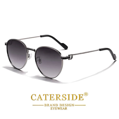 Gafas de Sol Redondas Polarizadas – Montura Metal Fina, Unisex